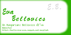 eva bellovics business card